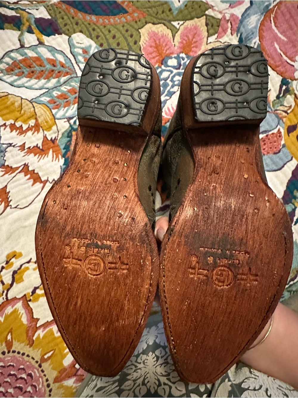 Circle G by CORRAL Women’s “Shedron Snip Toe” Copper/ black embroidered boots 7M - Picture 5 of 14